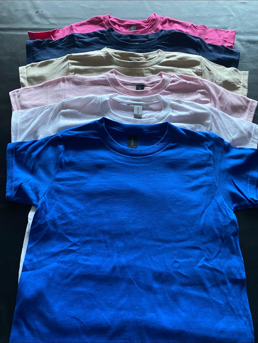 Classic Crewneck Kids T-Shirt - Blue, White, Pink, Tan, Navy, Hot Pink